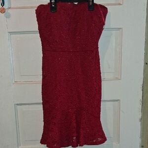 Elegant Red Lace Dress